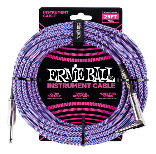 Cable Guitarra Bajo 7,62m Plug Angular Ernie Ball P06069