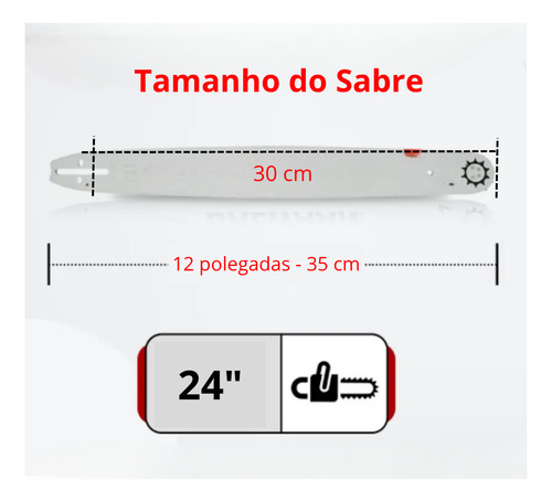 Sabre Saibro 30cm P/ Motopoda Ou Motosserra Sthil Ms 170 180