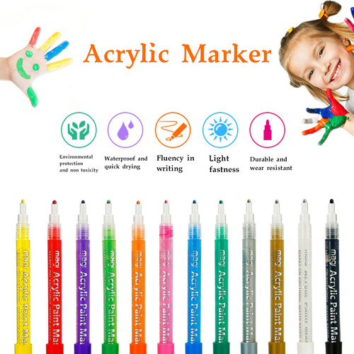Rotulador De Pintura Acrílica De Color Diy, 5 Ml, 12 Colores