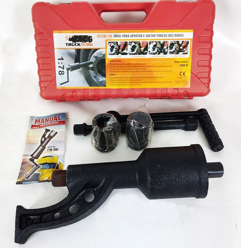 Imagem 6 de 7 de Desforcimetro Torqueador 780 Kgf Com 2 Soquetes 32mm E 33mm