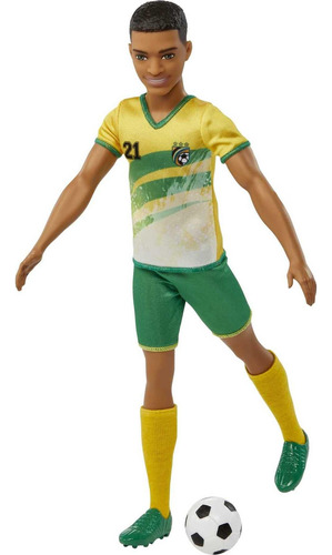 Muñeca Barbie Soccer Ken Con Pelo Corto, Uniforme 21 Colorid