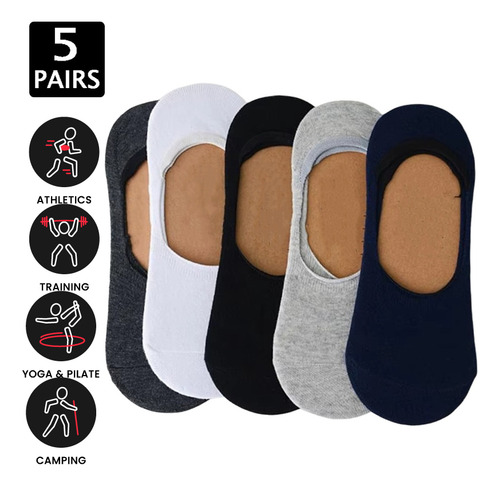 Calcetines De Silicona Antideslizantes Para Hombre, 5 Pares,