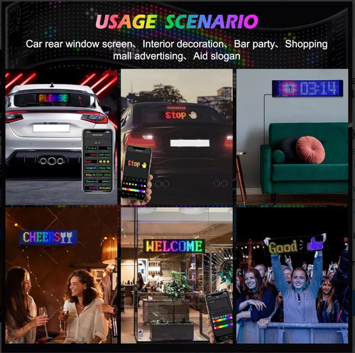 Letrero Panel Matrix Led Luminoso Flexible Rgb App +control