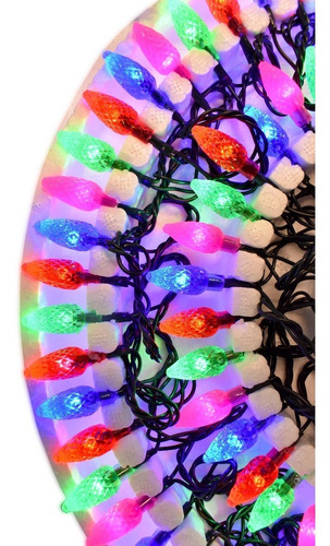 Serie Led 100 Focos Multicolor Decoración Cable Verde