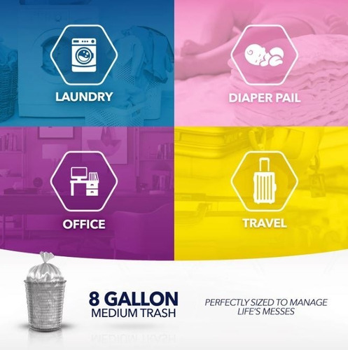 Bolsas Basura Para Oficina Aroma Vainilla / 8 Galones 40pz