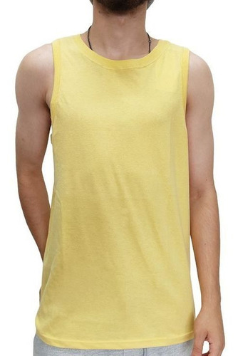 Camiseta Regata Hering Masculina Amarelo Algodão 0111ylk07s