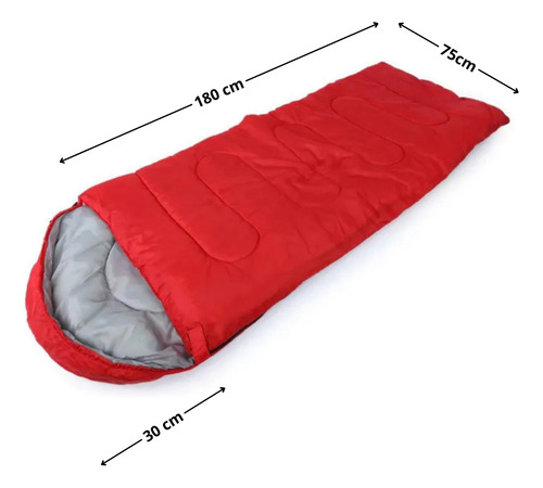 Saco De Dormir 180x75x30cm Rojo