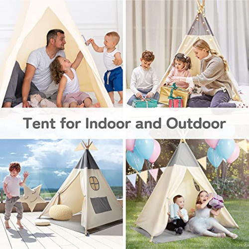 Tienda Teepee De Acampar Para Niños Con Alfombra Y Luces