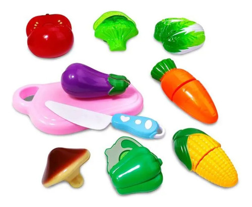 Set Comidita Juguete Velcro Verdura 10 Pzs Comida Abrojo