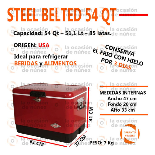Conservadora Coleman 54qt Acero Inx Heladera Termica Camping