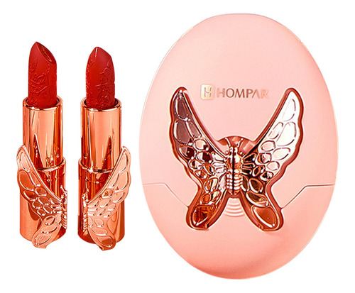 * Juego De 2 Lápices Labiales J Pet Leather Bag, Caja De