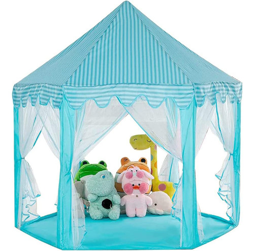 Carpa Castillo De Juegos Azul De Príncipe Y Princesa