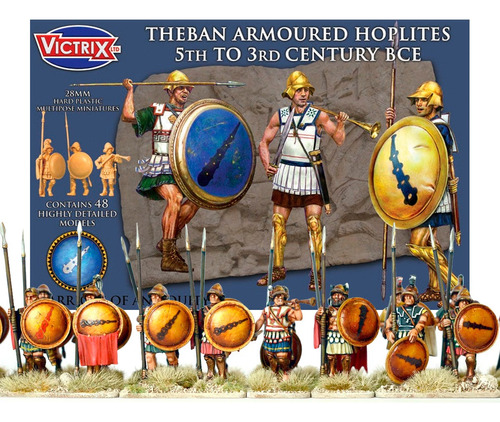 Caixa 48 Miniatura Theban Armoured Hoplites Victrix Greeks