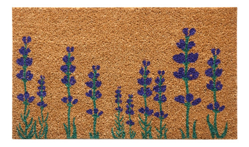 Rubber-cal Felpudo Con Diseño De Flores De Lavanda Inglesa. Color Beige Bronceado