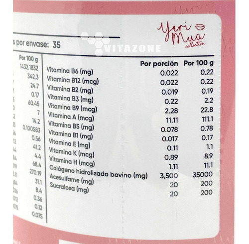 Imagen 4 de 8 de Colágeno Hidrolizado Yeri Mua 350 Gr Limonada Sin Azúcar 3pz