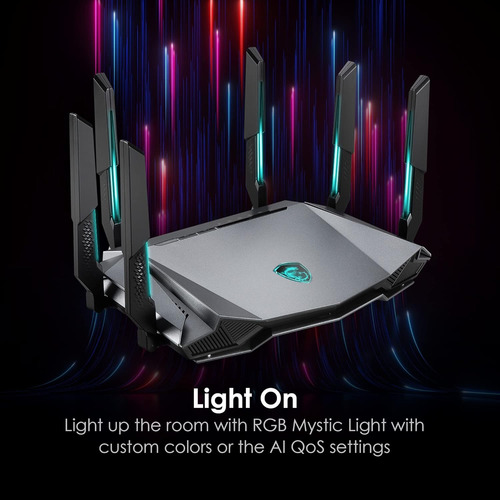 Msi Radix Axe6600 Wifi 6e Tri-band Gaming Router, Ai Qos,...