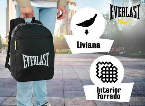 Mochila Everlast Original Reforzada Urbana Deportiva Nueva Temporada Bolsillo De Seguidad Exclusiva By Happy Buy