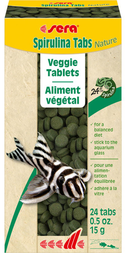 Alimento Peces Herbivoros Sera Spirulina Tabs 24tabletas 15g