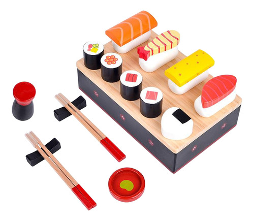 Imagen 1 de 10 de Sushi Rebanando Juego Conjunto De Juguetes De Plástico