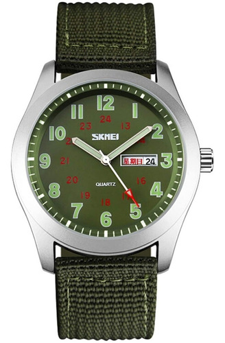 Reloj Skmei 9112 Militar Correa Nylon Calendario Completo