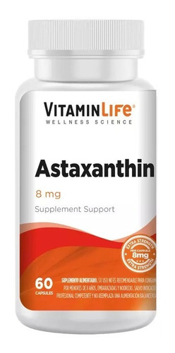 Astaxanthin / 60 Cápsulas / Vitamin Life Sabor Sin sabor