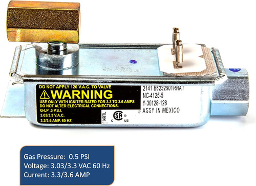 Robertshaw - Válvula De Seguridad De Gas Nc-4125-5 Y--128 Pa