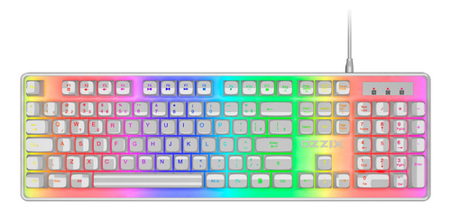 Teclado Gamer Rgb Profissional Antighosting Base Led Doppler Cor De Teclado Branco Idioma Português Brasil