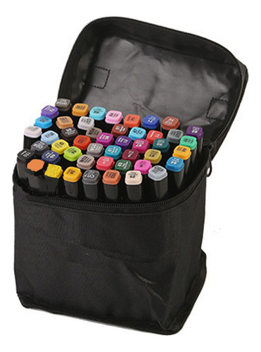 Kit De Estojo Caneta Permanente Ponta Dupla 48 Cores