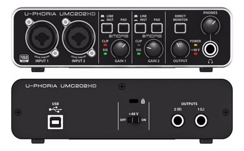 Behringer Umc-202hd Interfase Usb De 2x2 U-phoria