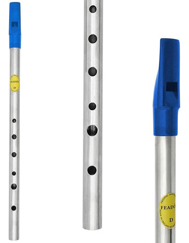 Tin Whistle Flauta Irlandesa Feadóg Ré Niquelada/bocal Azul