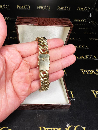 Pulseira Elos Duplos 30 Gramas 13mm Ouro 18k