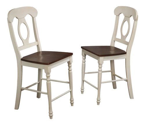 Sunset Trading Andrews Barstool Envejecido Blanco Castaño