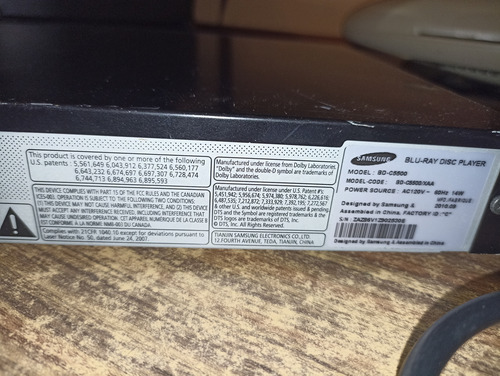 Blue-ray Disc Samsung Bd-c5500 Negro (Usado)