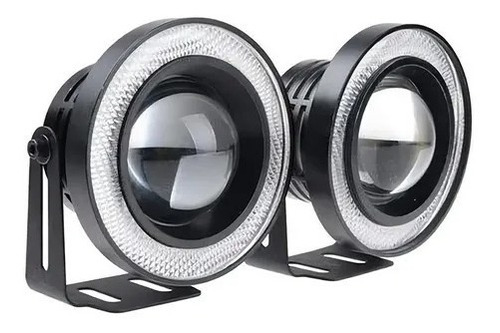 Foco Neblinero Led Ojos De Ángel Blanco + Blanco 89mm 