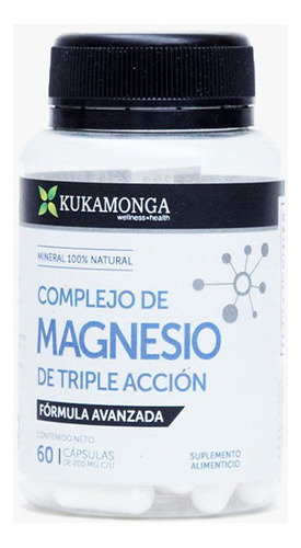Complejo De Magnesio 60 Cápsulas Kukamonga Sabor Sin Sabor