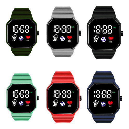 20pzs Relojes Electrónico Led Cuadrado Astros Fútbol Regalo