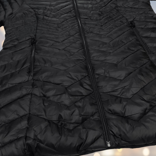 Campera Talla Grande Inflable Larga Piel Capucha Desmontable