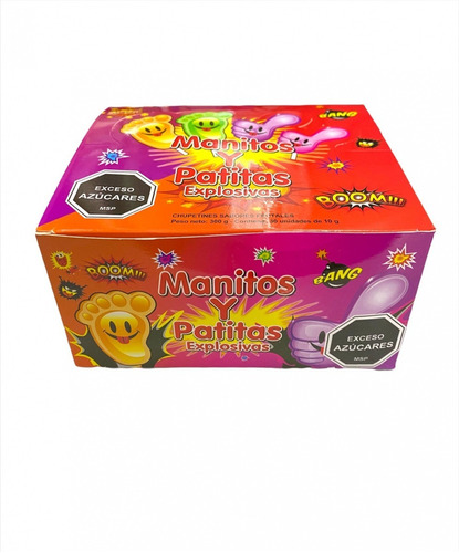 Chupetines Manitos Y Patitas Explosivas Caja 300g Y 30u