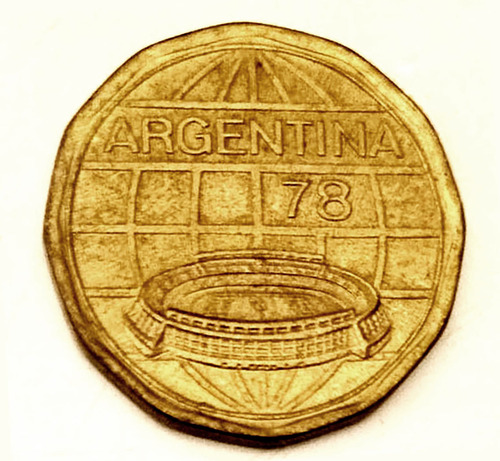 Moneda Argentina Antigua $100 - 1978 - Mundial Argentina-78 (Usado)