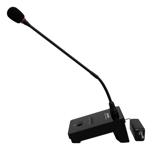 Microfone Gooseneck De Mesa Sem Fio Uhf Com Haste Flexivel