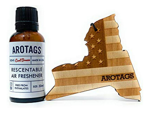 Ambientador - Arotags New York Patriot Wooden Car Air Freshe