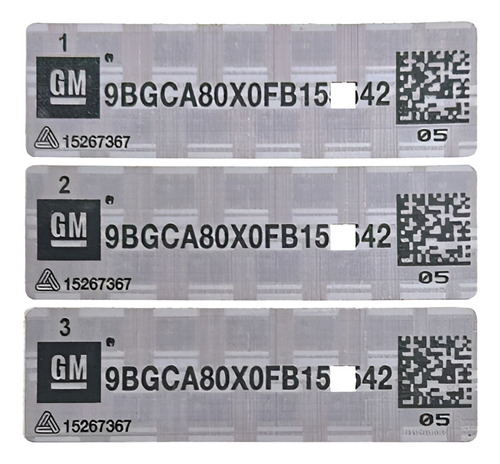 Etiqueta Eta De Identificação Destrutiva Gm Onix