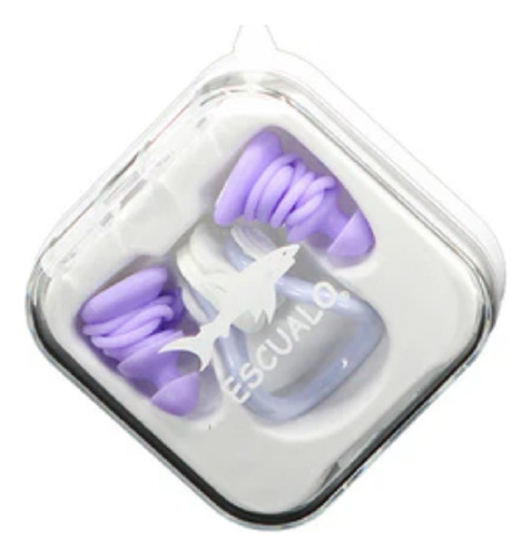 Kit Tapon Y Naricera Para Natacion Marca Escualo Color Lila