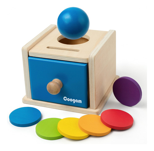 Coogam Caja De Monedas Montessori De Madera Con Clasificaci.