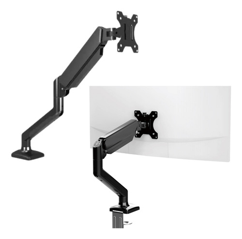 Soporte Monitor Reforzado Regulable 10 30 Hidraulico Color Negro
