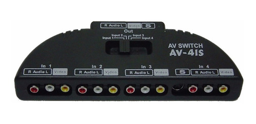 Selector De Audio Y Video Conector Rca, 4 Entradas 1 Salida
