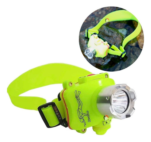 Linterna Frontal Led Para Buceo Y Pesca Recargable Usb Luz Blanco