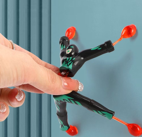 Kit 2 Bonecos Gruda Na Parede Super Ninja Brinquedo