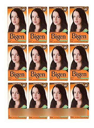 Bigen Pack De 12 Tintes Marca Bigen Polvo Tono, Bp Castano