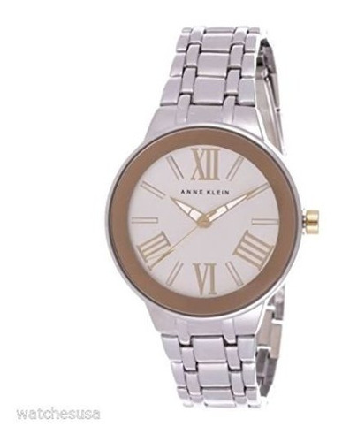 Anne Klein Mujeres Silver Dial Venda De Acero Inoxidable Del